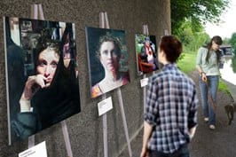 An impression of the pop-up towpath art gallery