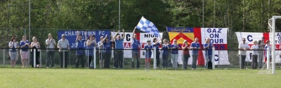 Chasetown's supporters celebrate. Pic: Dave Birt