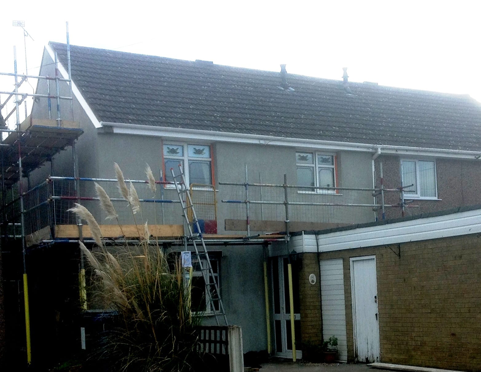Solid wall insulation being installed