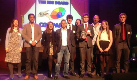 The team behind Hazar collecting their award
