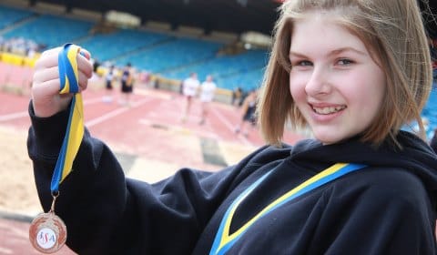 Emma Harris with her medal