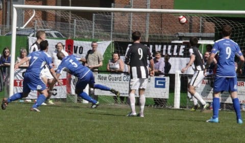 Tesfa Robinson puts Chasetown in front from close range. Pic: Dave Birt