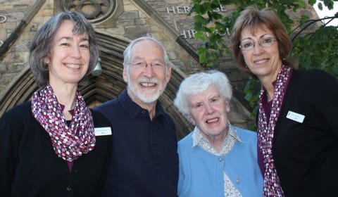 Sally Morton (Tourism Assistant), David Wallington (President of the Guild of St Mary’s Centre), Margaret Hughes (St Mary’s Heritage Centre volunteer), and Chris Francis (Tourism Assistant)