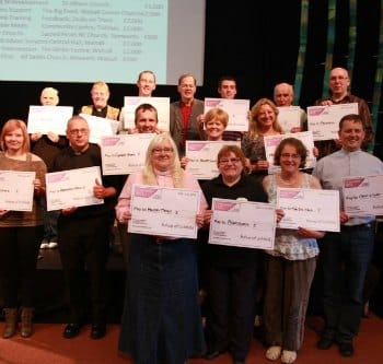 The Rt Revd Jonathan Gledhill with representatives from some of the groups who received Lent Appeal funding