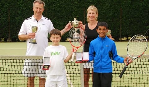 Julian Fisher, Sebastian Fisher, Jane Hamlin and Hussain Palejwala with their trophies