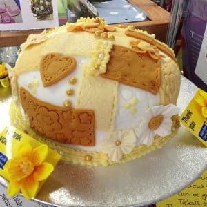 The 'patchwork' cake, designed by The Gypsy’s Cooking Pot