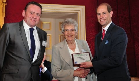 William Campbell, from sponsor Utility Aid, with Veronica Box and HRH The Earl of Wessex