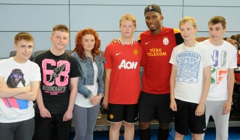 The Nether Stowe students with Didier Drogba
