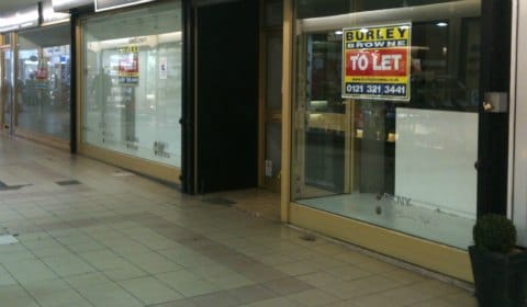 Empty shops at City Arcade