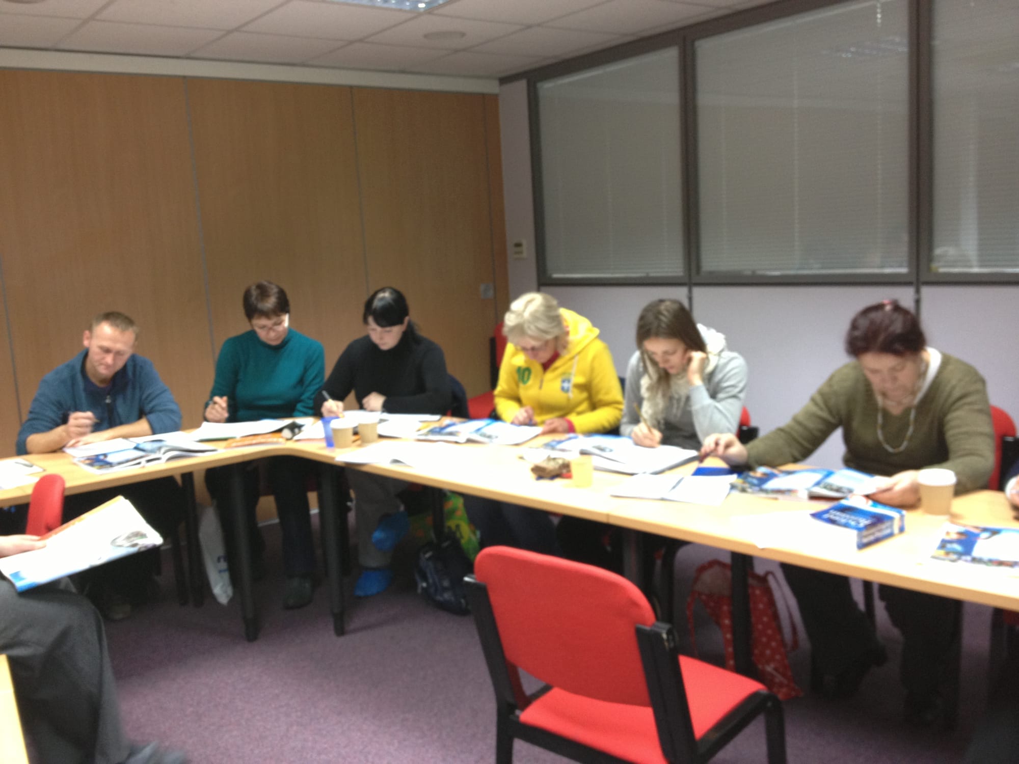 Students preparing for their ESOL exams