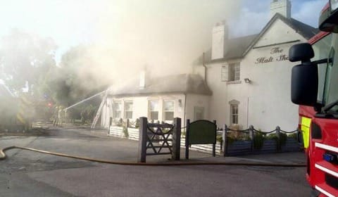 Fire crews at the Malt Shovel pub. Pic: Nathan Briant