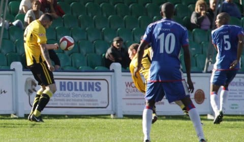 The hanball which wasn't given. Pic: Dave Birt
