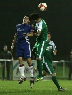 Danny Smith flicks the ball on. Pic: Dave Birt