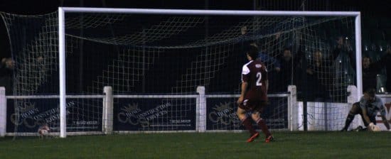 Nick Wellecomme's effort finds the back of the net. Pic: Pamela Mullins