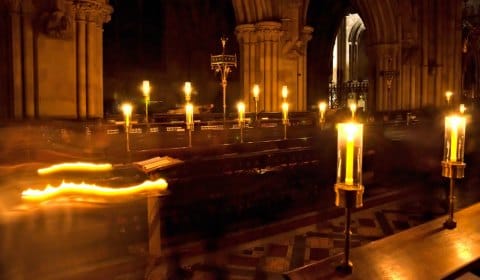 . The Cathedral lit by candlelight. Pic: Lichfield Cathedral Photography
