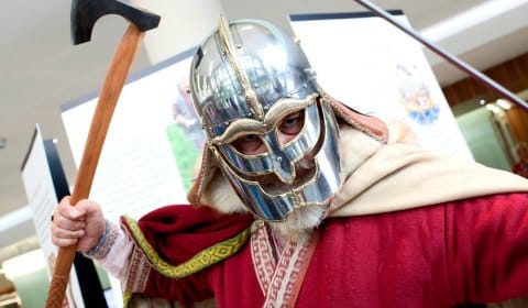 A warrior outfit at the new Staffordshire Hoard exhibition