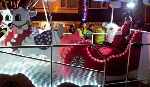 Santa on his rounds with the Lichfield Round Table