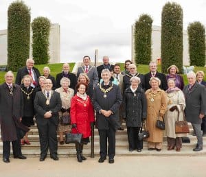Cllr David Leytham with his guest at the National Memorial Arboretum