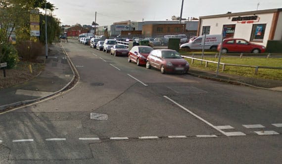 Cars parked on Crossfield Road
