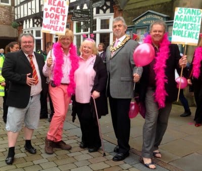 Michael Fabricant MP and Cllr David Leytham join Kathy Coe from the Pathway Project and other walkers