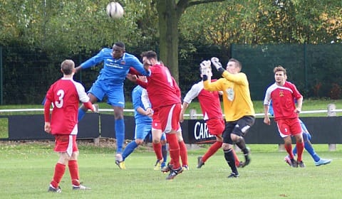 Action from Lichfield City v Pershore Town. Pic: Mick Tyler