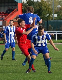 Action from Nuneaton Griff v Lichfield City. Pic: Mick Tyler