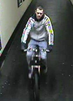 The man caught on CCTV at Lichfield City station