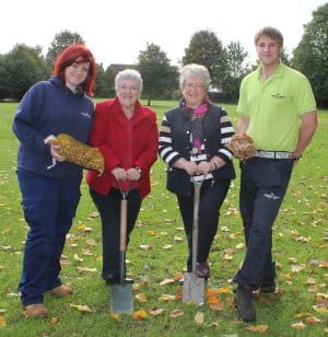 Stacey Coleman, Cllr Sue Woodward, Cllr Val Richards and James Myers in Chase Terrace Park