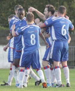 Chasetown FC's players celebrate. Pic: Dave Birt