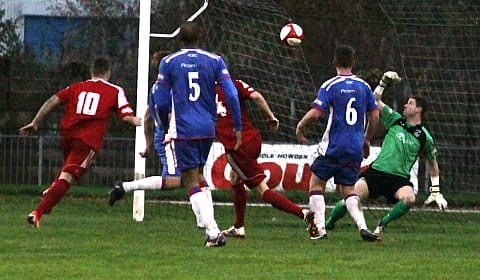 James Cottingham scores for Goole. Pic: Dave Birt