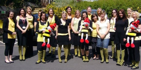 Some of the Busy Bees team gearing up for their world record attempt