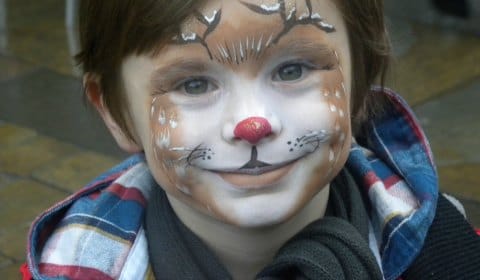 Hayden Wall with his festive face painting