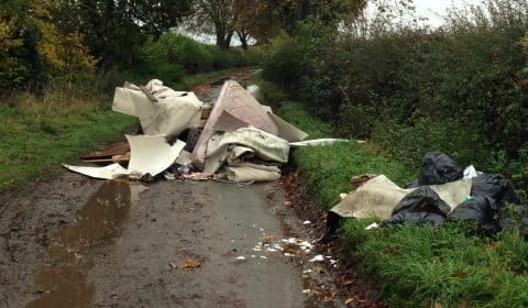 Rubbish blocking Hook Lane in Little Aston