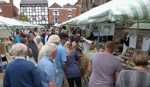 Shoppers enjoying the Lichfield Farmers' Market