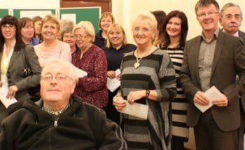Representatives from some of the community groups collecting their cheques