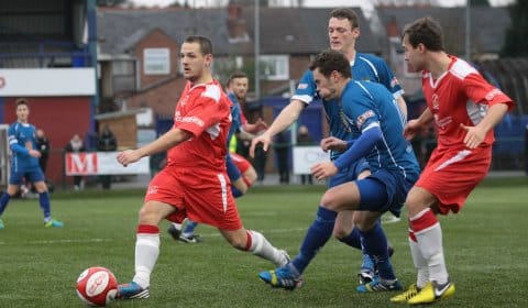Paul Sullivan gets away from his marker. Pic: Dave Birt