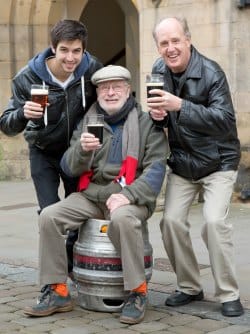 Simon Gruwe-Court,  Brian Pretty and Jeff Fowler get ready for the Lichfield Winter Beer Festival. Pic: Robert Yardley