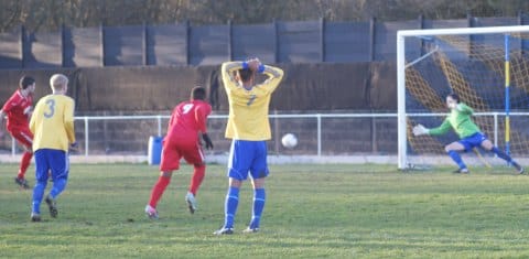 Liam Holt nets from the penalty spot. Pic: Mick Tyler