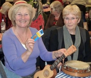 Variety show organisers and ukulele players Polly Dixon and Ann Rowland