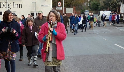 The wassail parade in Whittington