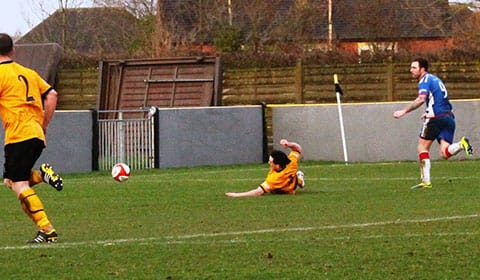Nick Wellecomme scores. Pic: Dave Birt