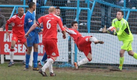 Chasetown are denied in the Halesowen Town area. Pic: Dave Birt