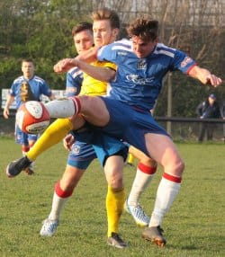Joe Halsall comes under pressure. Pic: Dave Birt