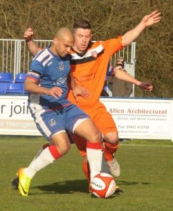 Simon Brown on the ball. Pic: Dave Birt