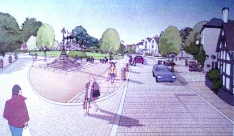 An artist's impression of the new village square in Barton-under-Needwood