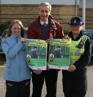 Jenni Williams, Bob Haynes and PCSO Davina Hickman promoting the new campaign
