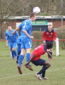 Action from Pilkington XXX v Lichfield City FC. Pic: Mick Tyler