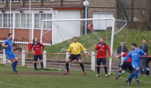 Action from Pilkington XXX v Lichfield City FC. Pic: Mick Tyler