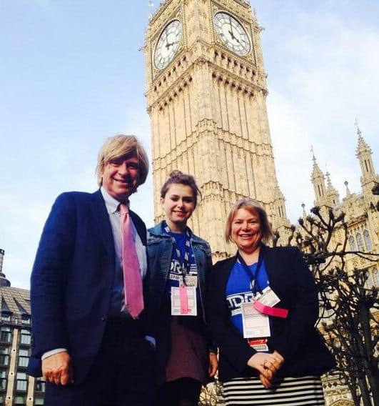 Michael Fabricant with Lucy Averis and her mum Maria