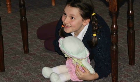 Olivia Baker in rehearsals for Voyage Round My Father